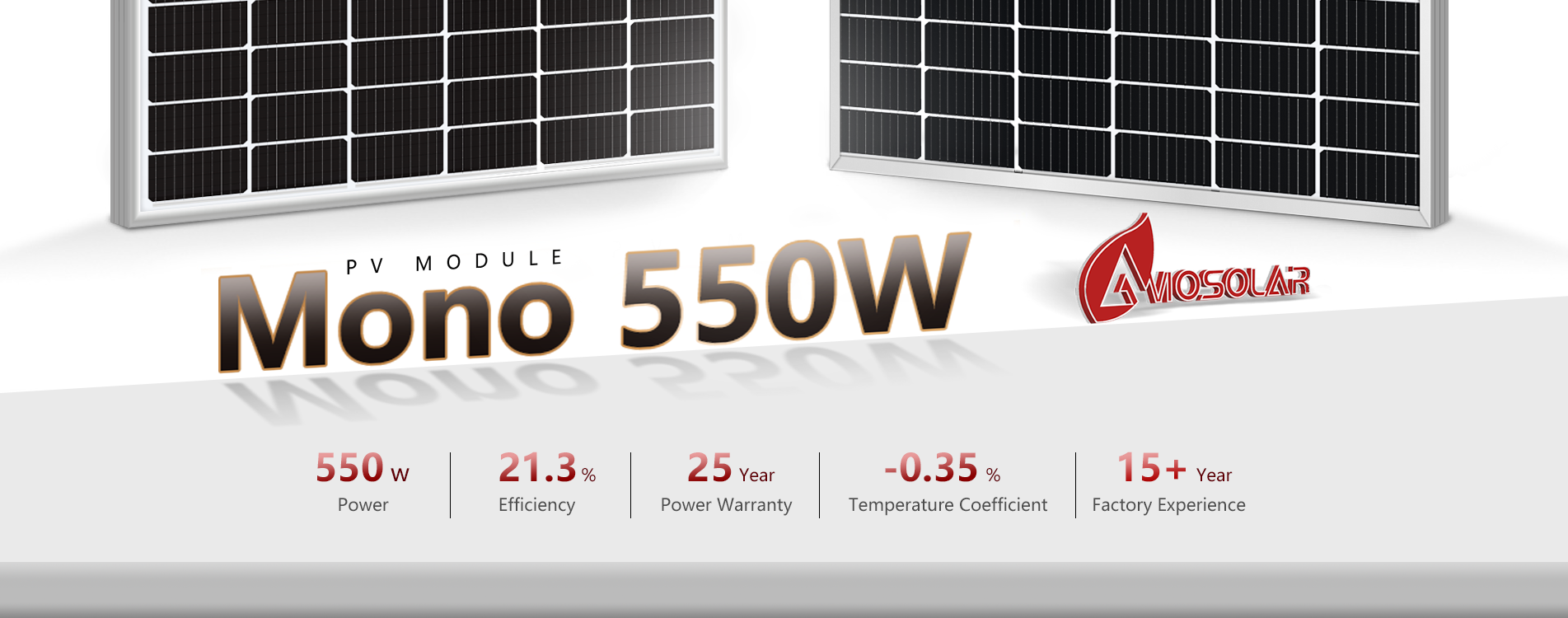 Half-cut cell 525W-550W Monocrystalline High Efficiency Solar pv module