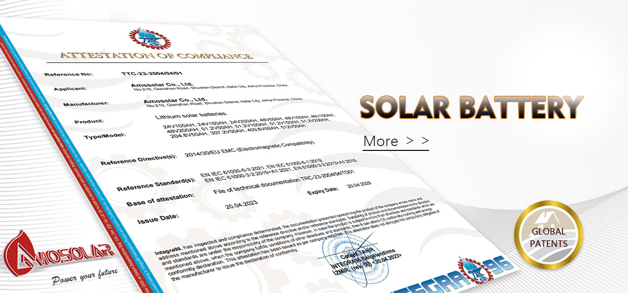 Amosolar Lithium batteries got the ATTESTATION OF COMPLIANCE